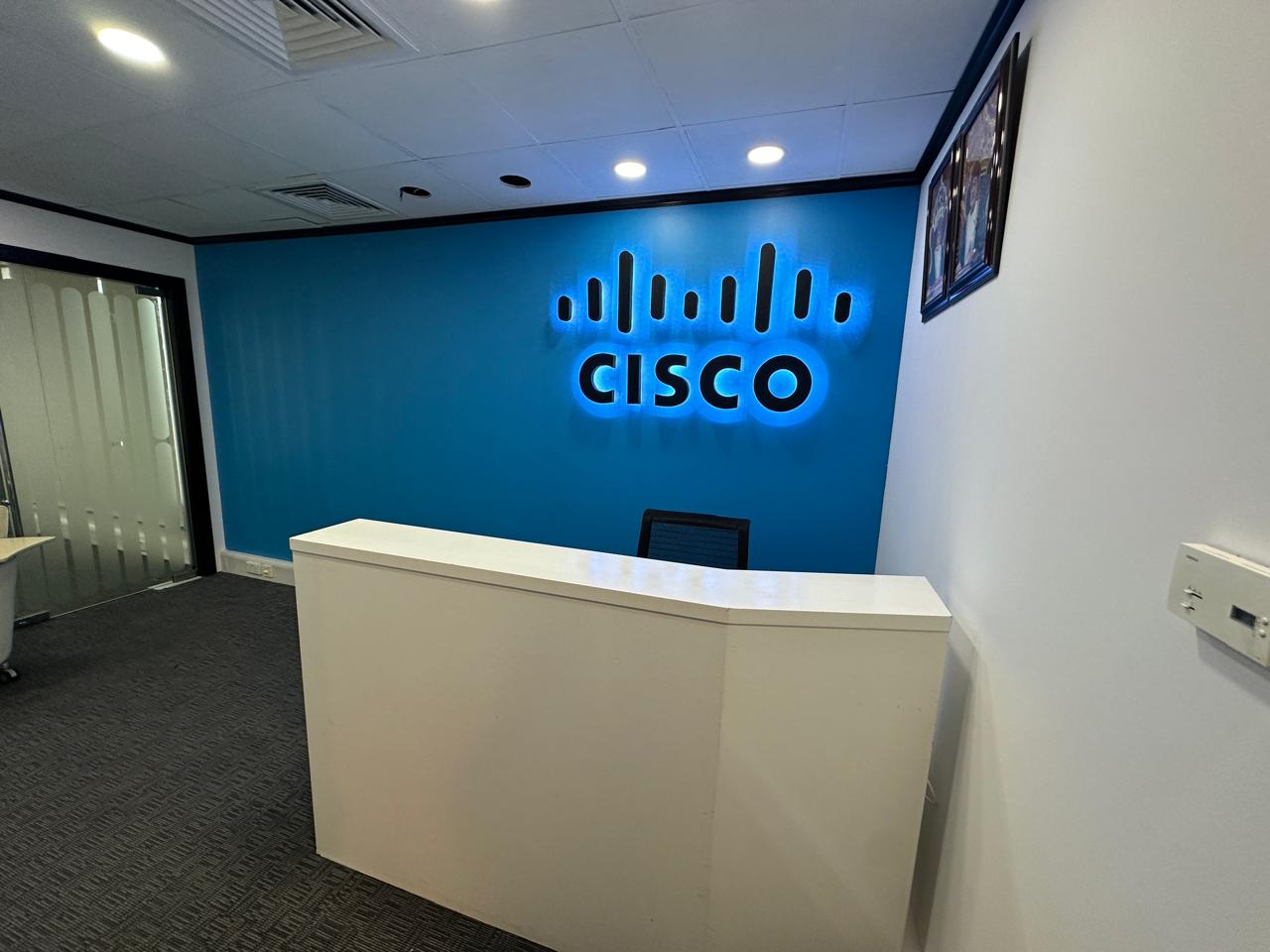 Cisco reception signage
